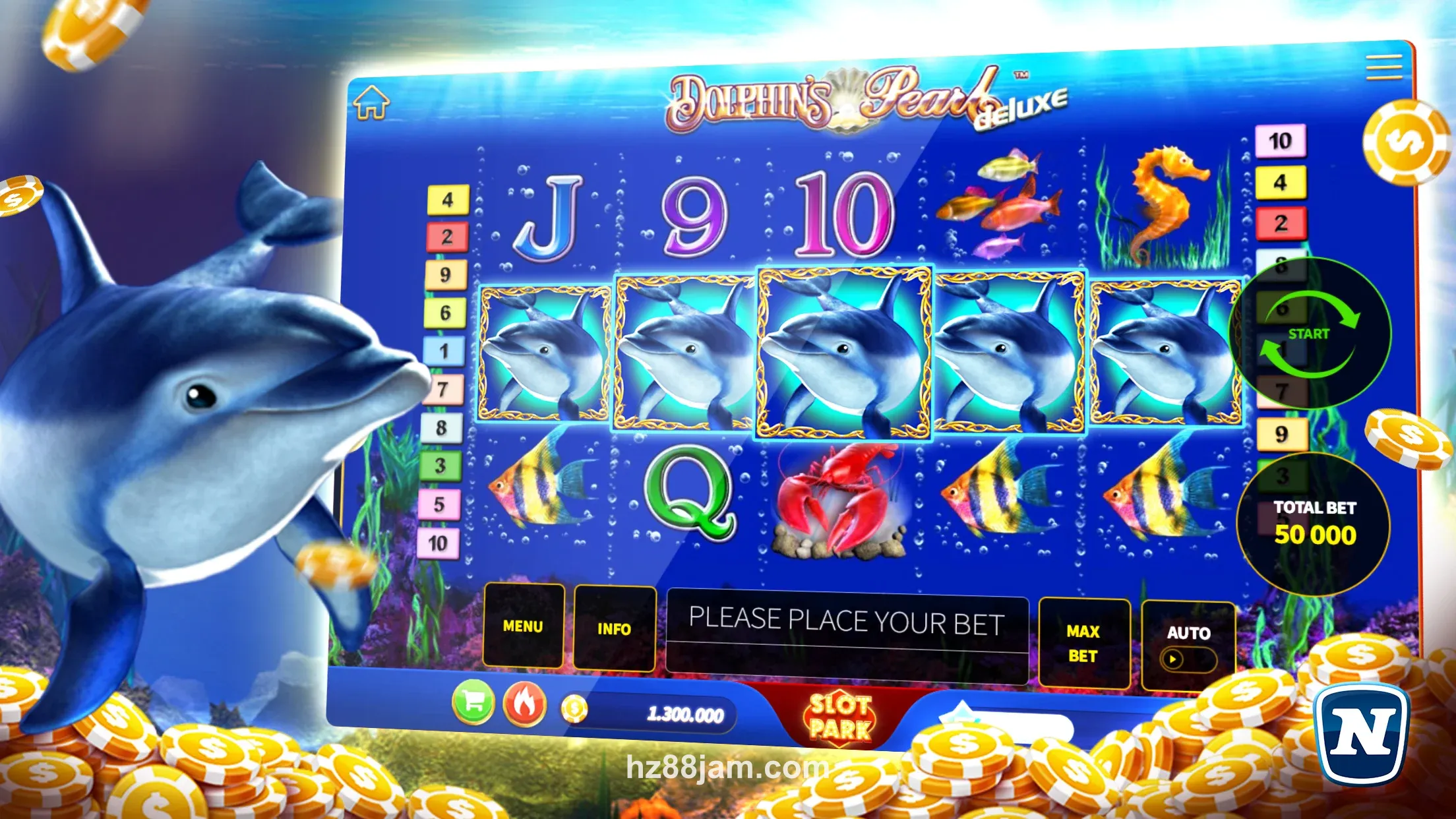 Màn hình chi tiết trò chơi Slots chuyên nghiệp